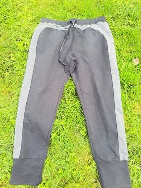 The Upside Black Joggers with Gray Side Panels